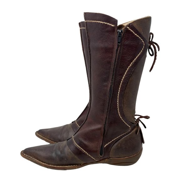 El Naturalista Elfos Spainish Leather Mid Calf Pointed Toe Zip Boots - Size 9.5 - Picture 4 of 12